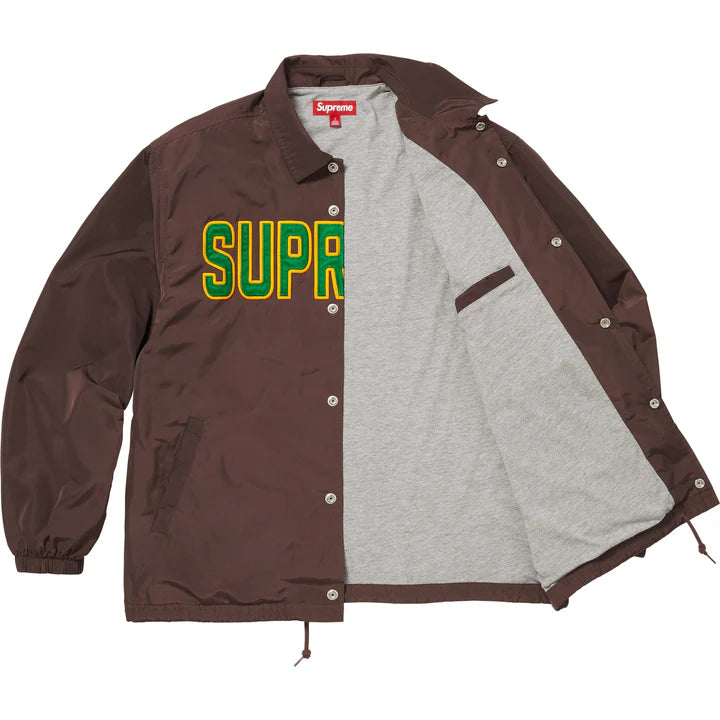 Supreme Brown Spellout Coaches Jacket