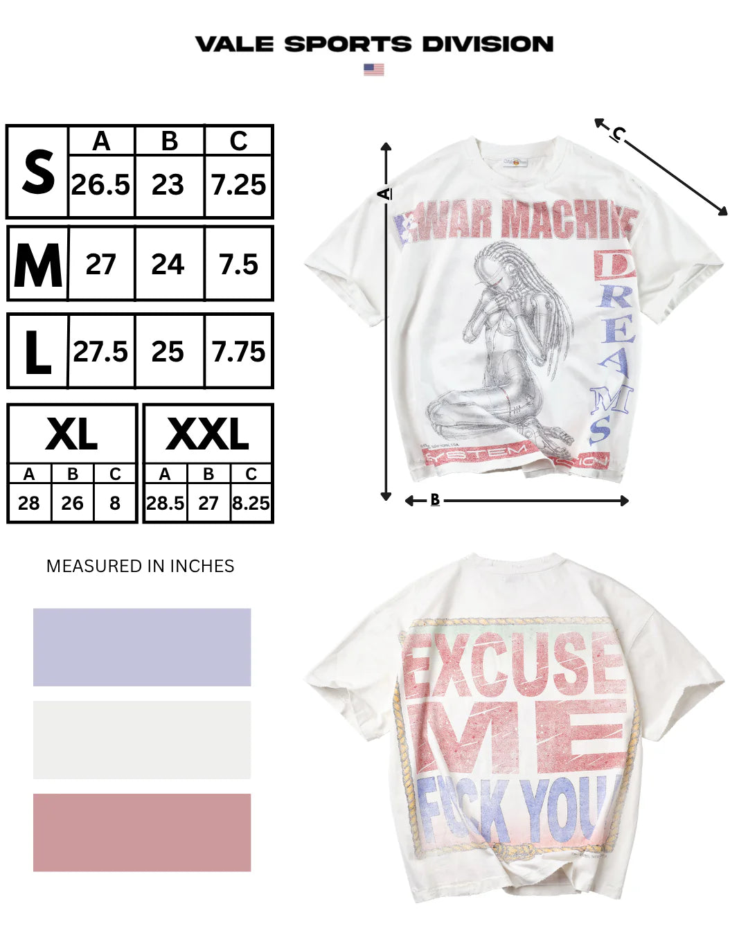 Vale White War Machine T-Shirt