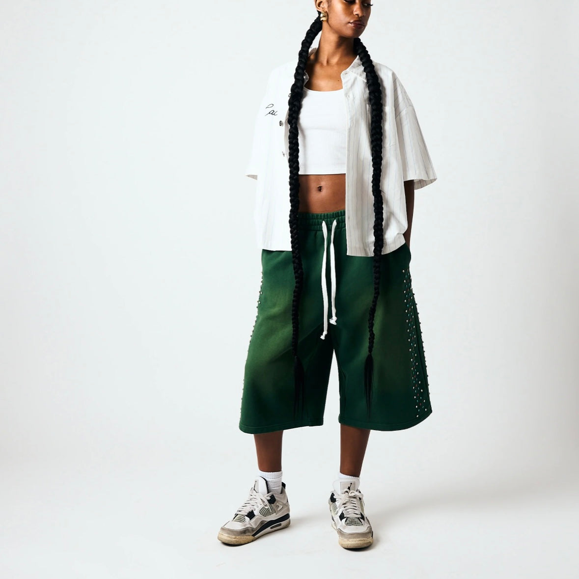 AZVA Green Hidden Crystal Shorts
