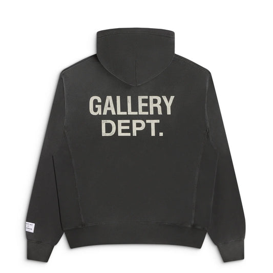 Gallery Dept Vintage Black Logo Paint Splattered Hoodie