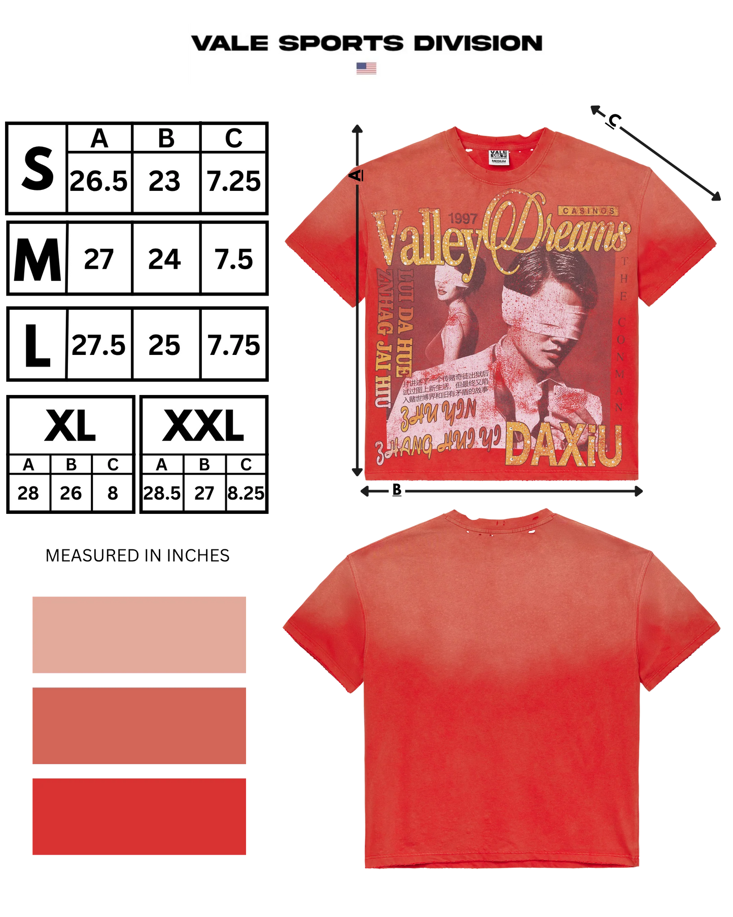 Vale Red Casino Bling T-Shirt