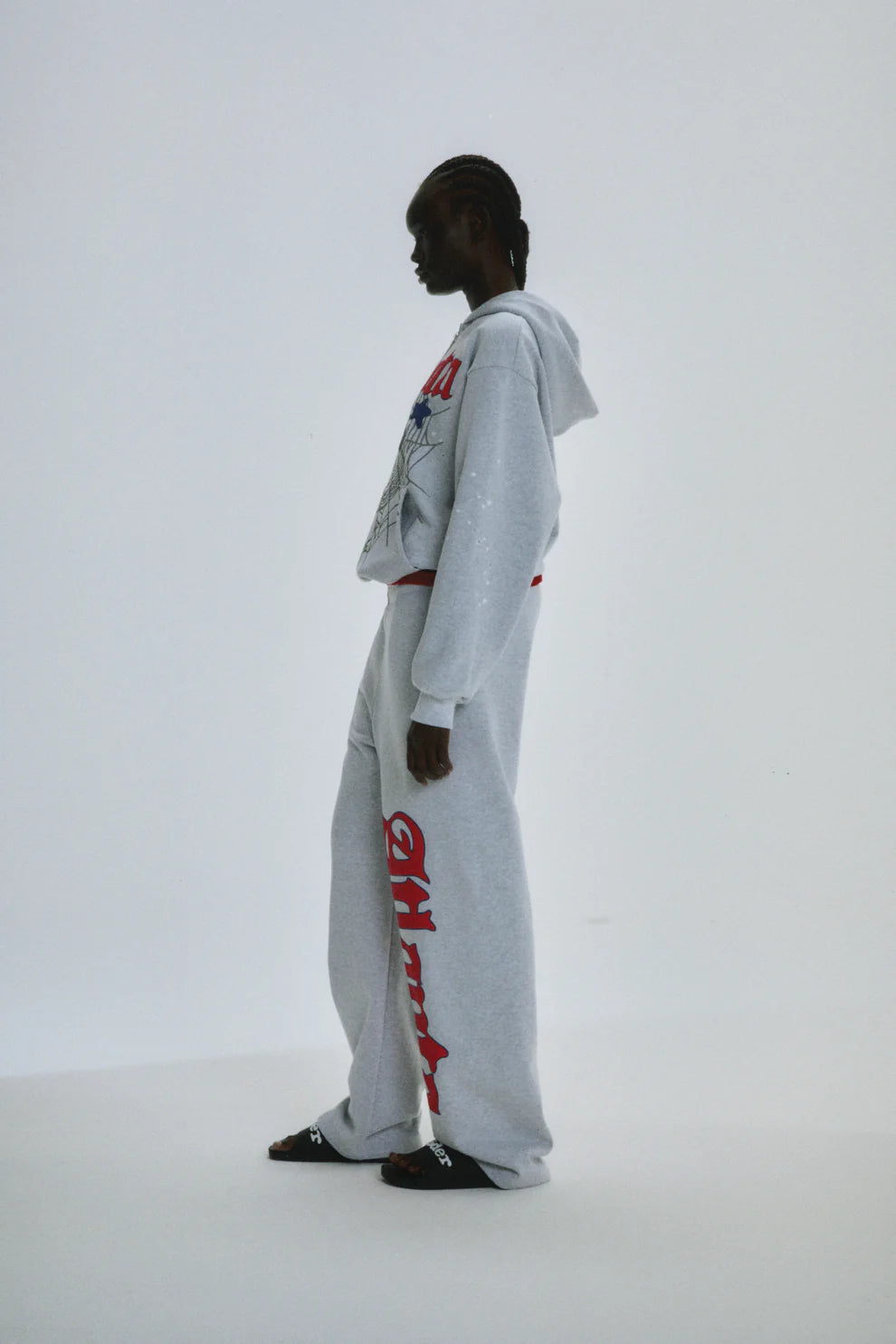 Sp5der Heather Grey Atlanta Zip Hoodie
