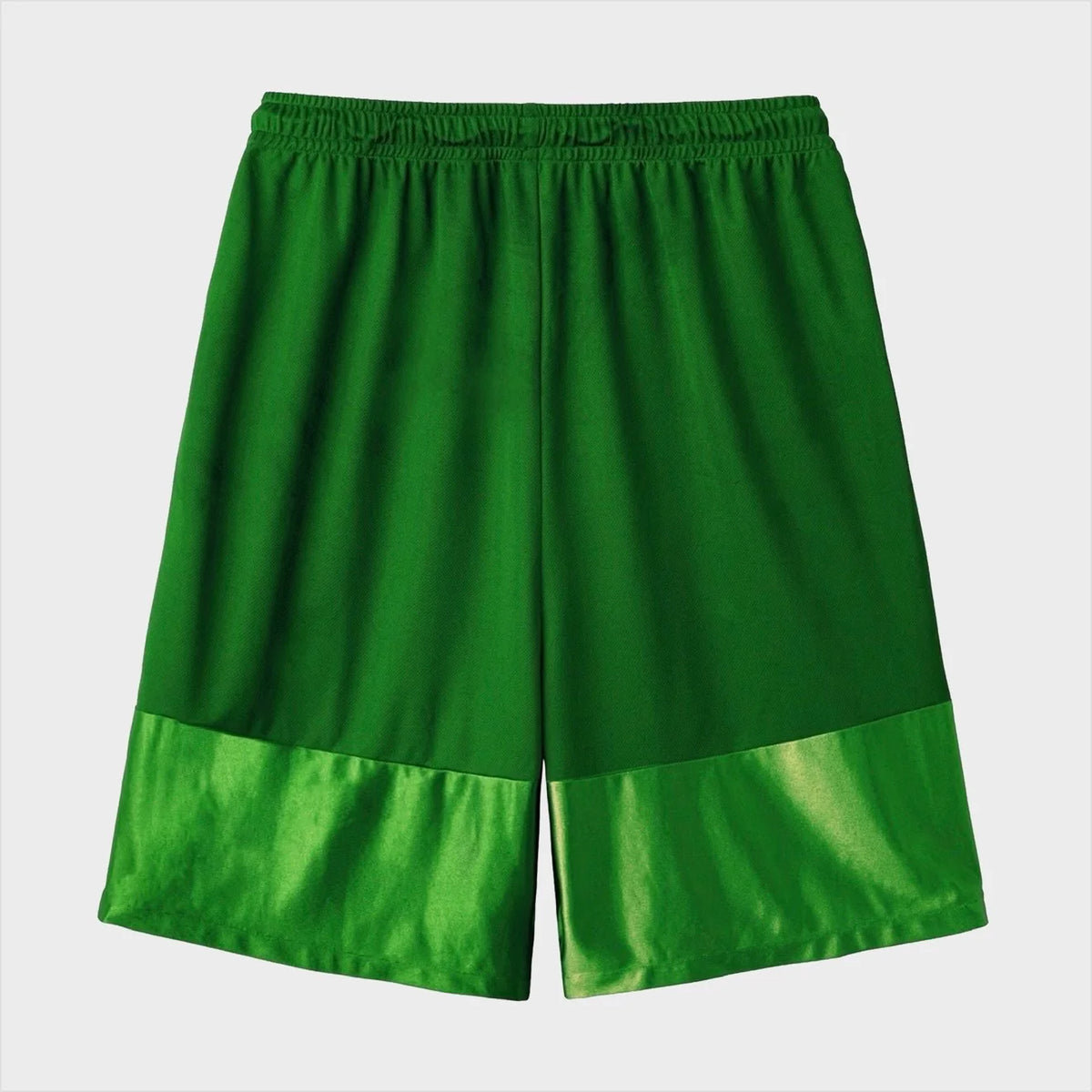 HMDD Green Air Shorts — second flat-lay of the green shorts, contrast lighter-green lower panel, no logo in view