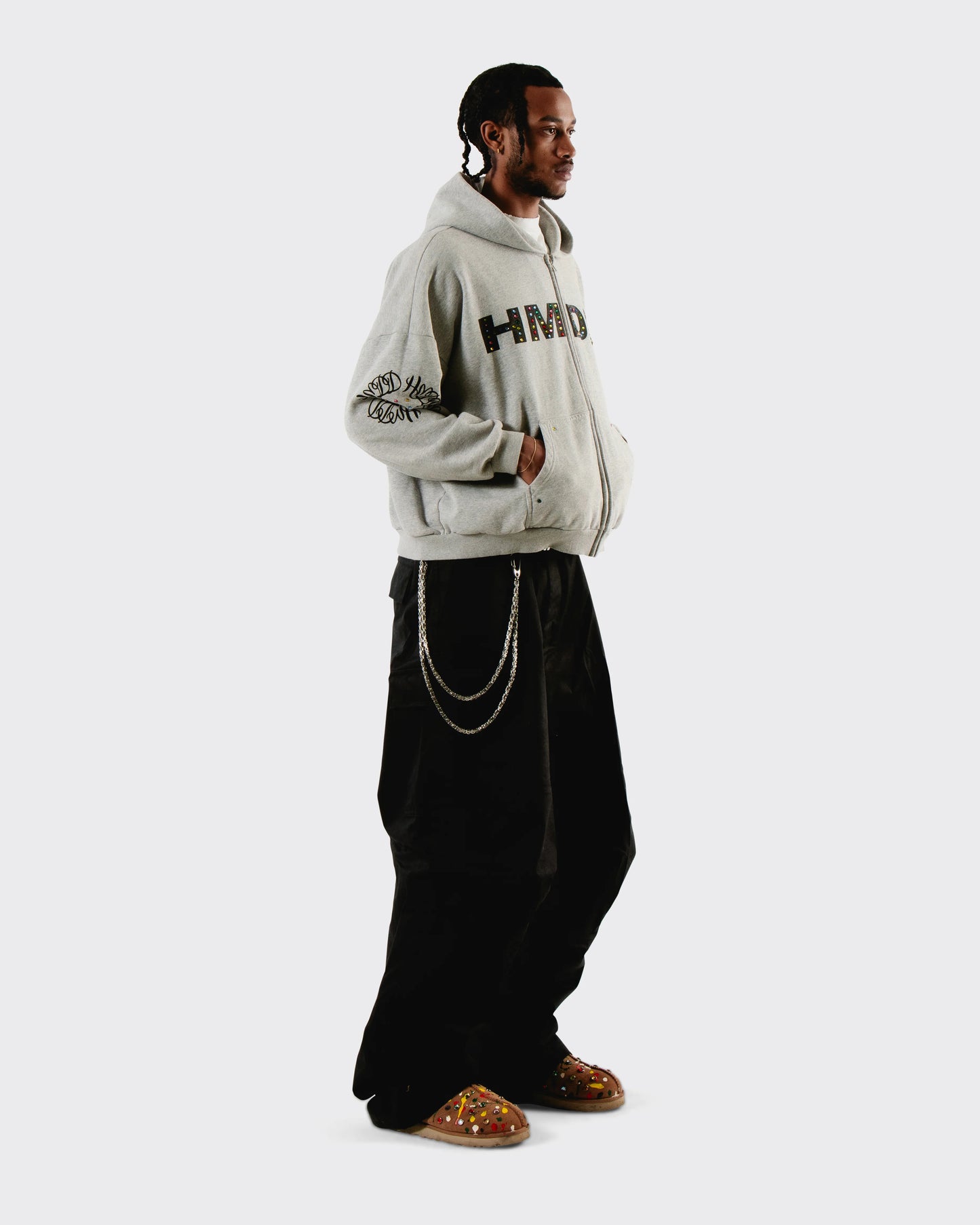 HMDD Grey Chimstone Zip Hoodie