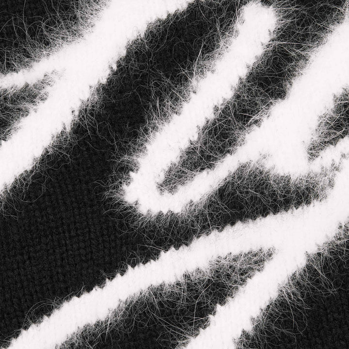 Supreme Black Angora Script Sweater