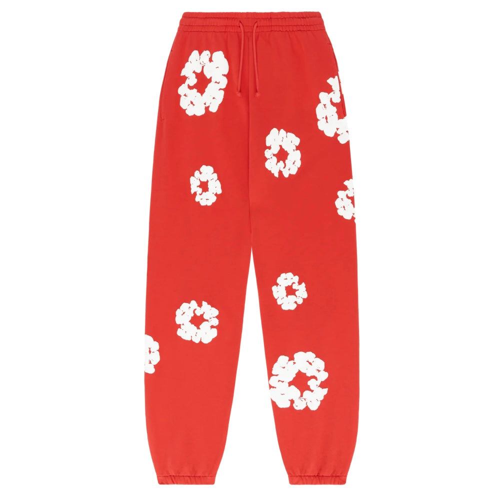 Denim Tears Red Cotton Wreath Sweatpants Front View
