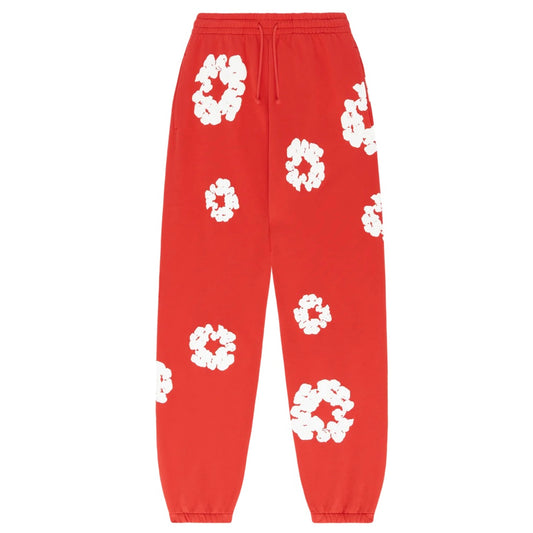 Denim Tears Red Cotton Wreath Sweatpants Front View