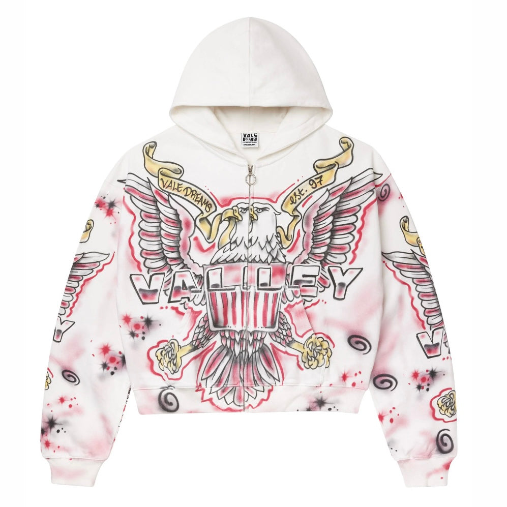 Vale White Flag Zip Hoodie