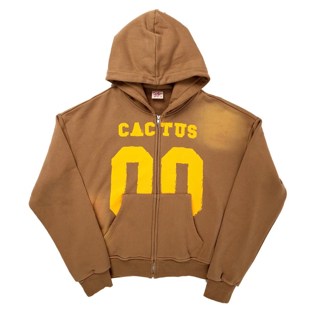 AZVA Brown Hidden Valley Zip Hoodie