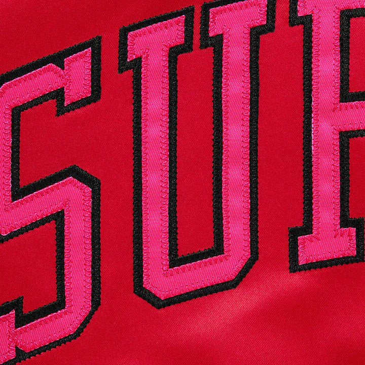 Supreme Red Mitchell & Ness Satin Varsity Jacket