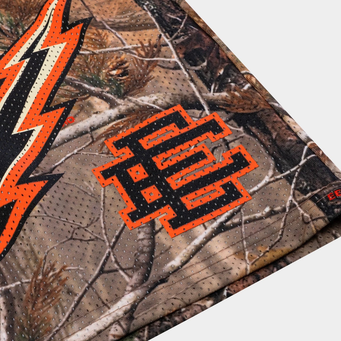 Eric Emanuel Camo Orange Bolt Shorts