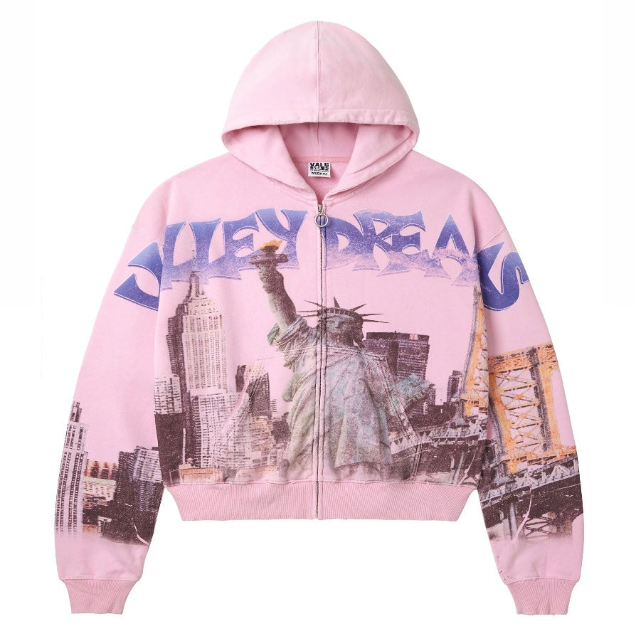 Vale Pink NYC Zip Hoodie