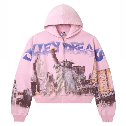 Vale Pink NYC Zip Hoodie