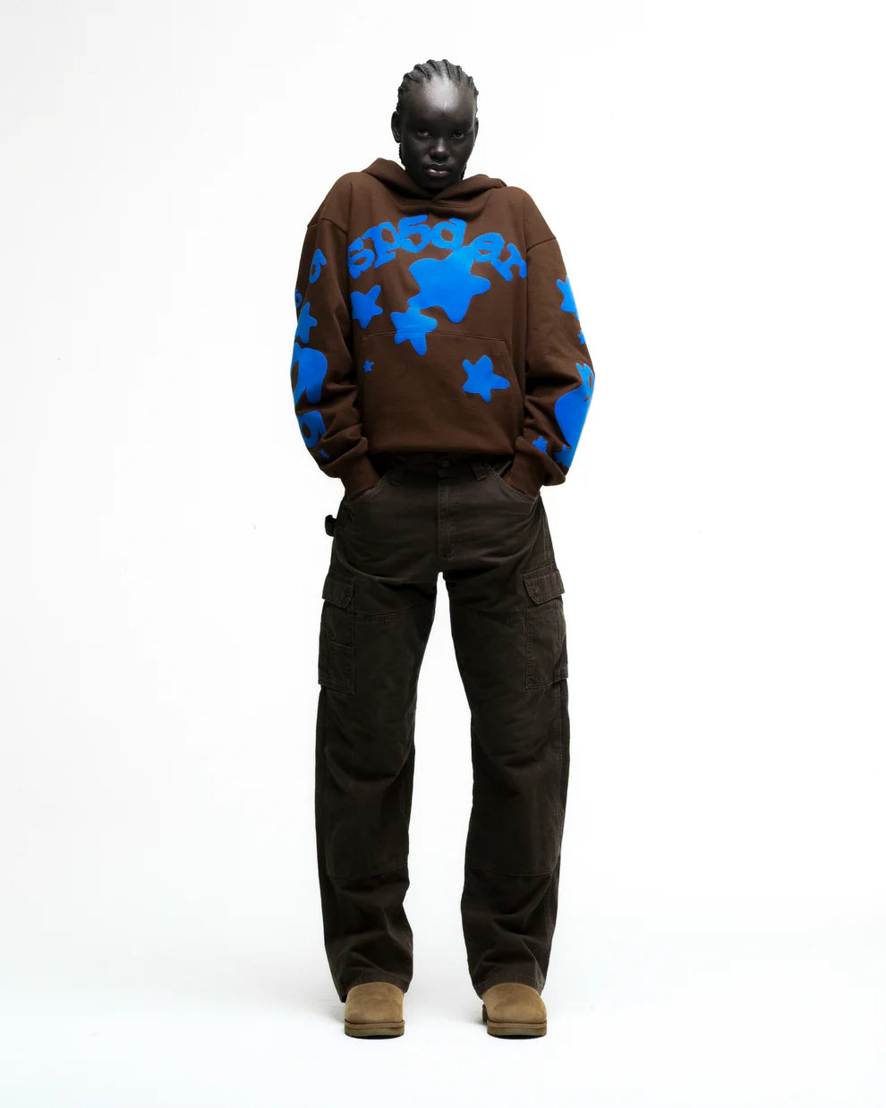 Sp5der Brown Blue Beluga V2 Hoodie