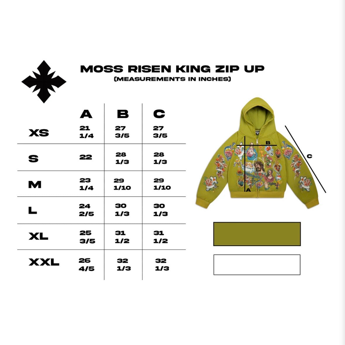 We Are Righteous Moss Risen King Zip Hoodie