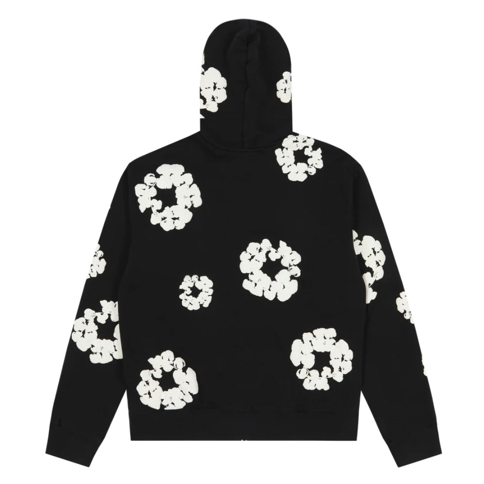 Denim Tears Black Cotton Wreath Zip Hoodie