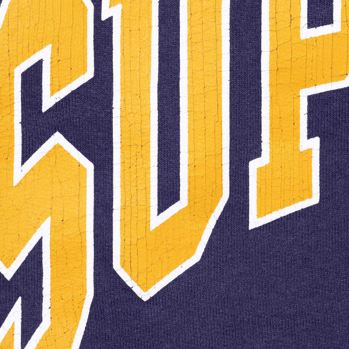 Supreme Washed Navy Cracked Raglan Zip Hoodie