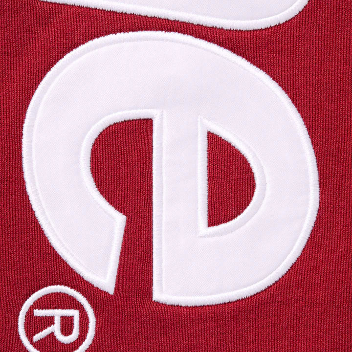 Supreme Dark Red Satin Applique Hoodie