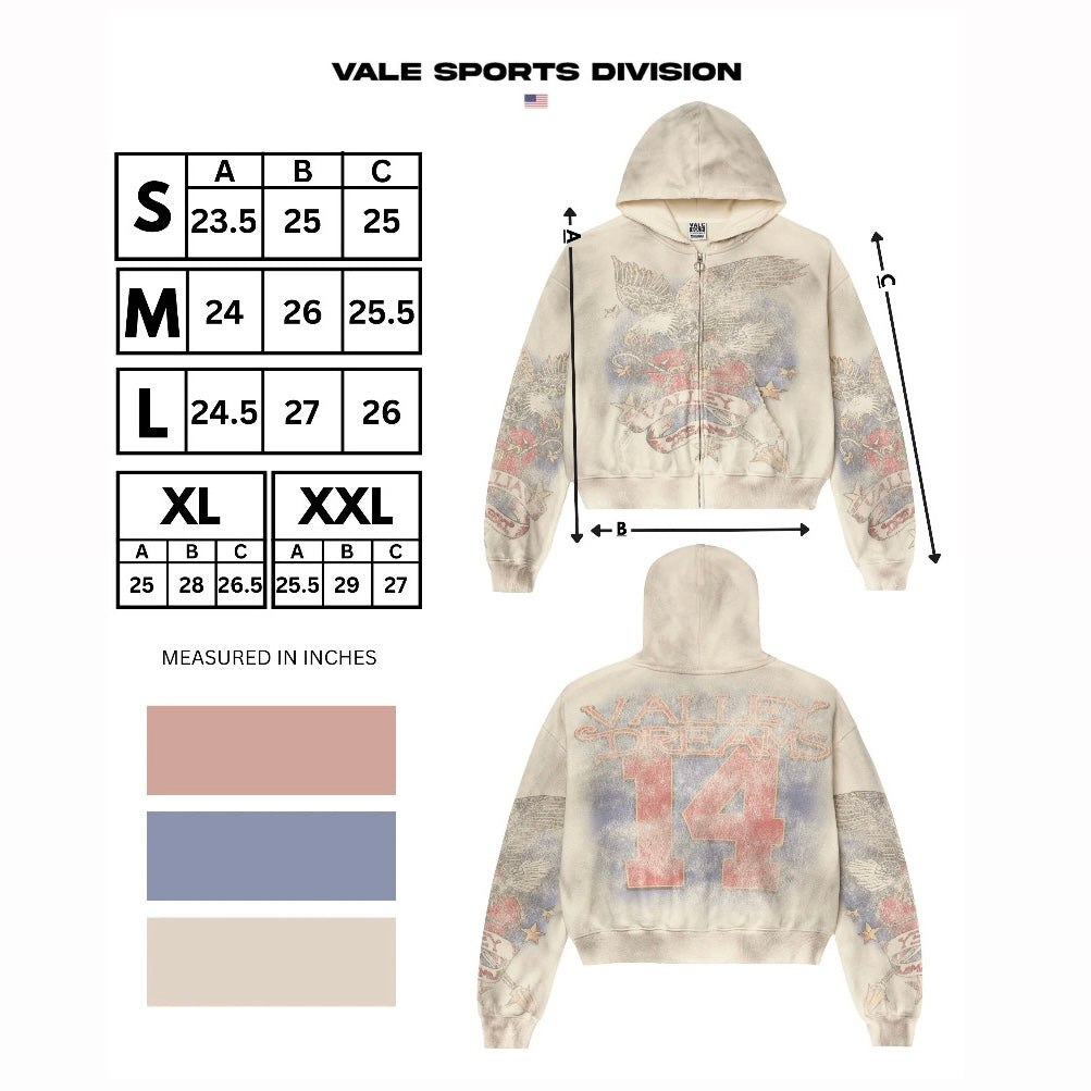 Vale Cream Nostalgia Zip Hoodie