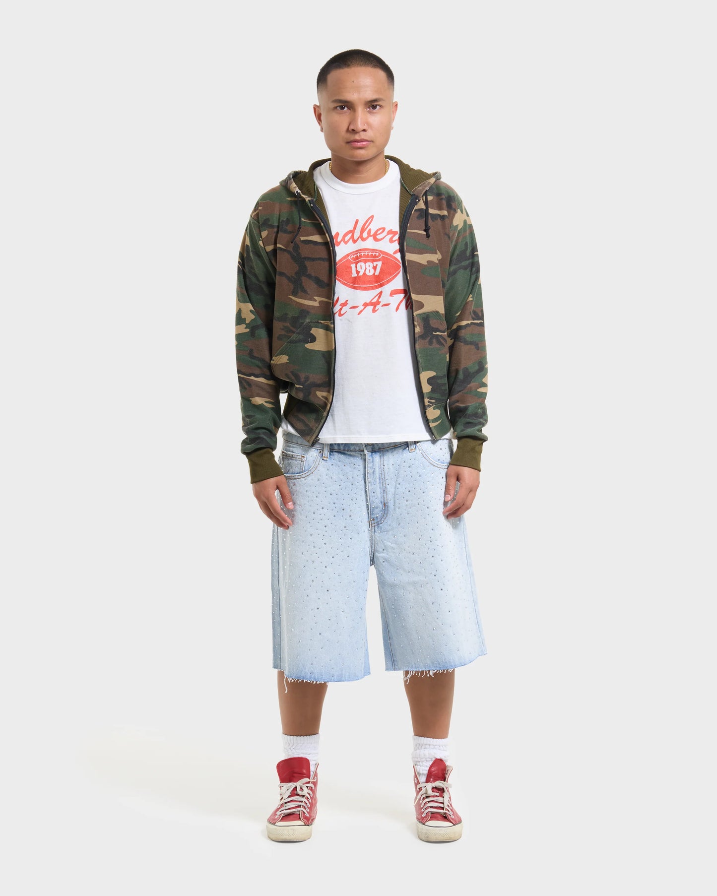 HMDD Light Wash Billie Jean Crystal Jorts