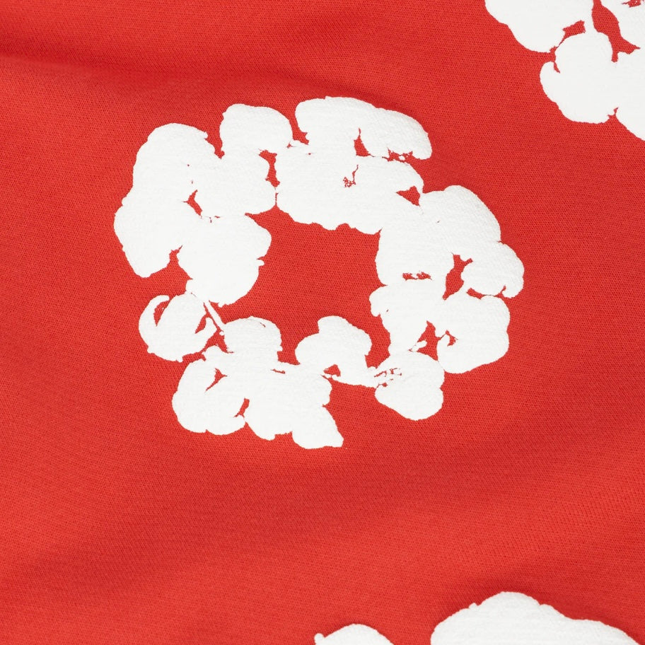 Denim Tears Red Cotton Wreath Sweatpants Close View
