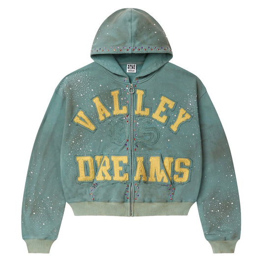 Vale Green Yellow Bank Zip Hoodie