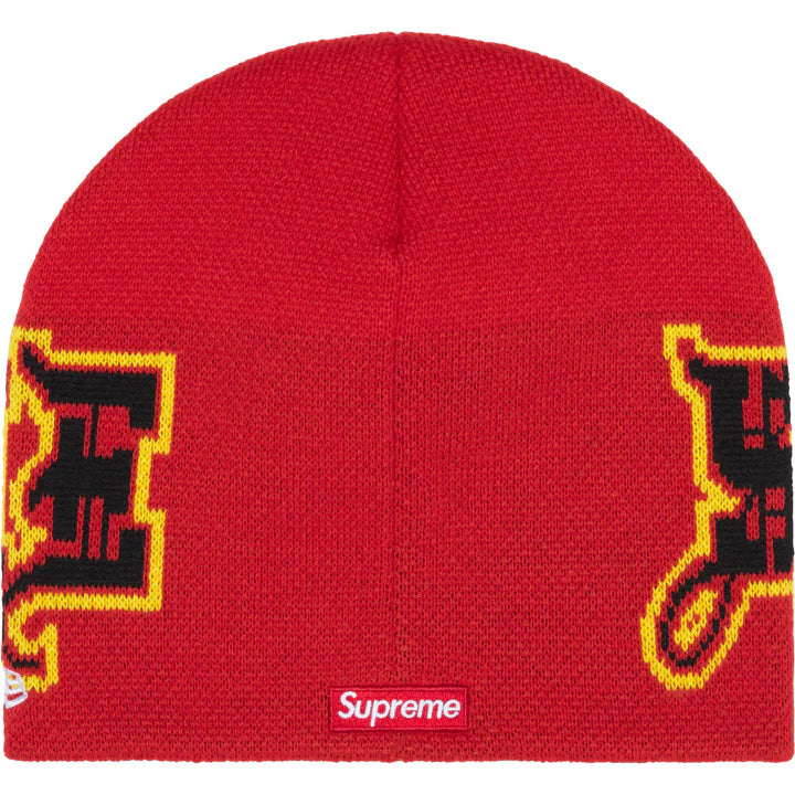 Supreme New Era Red Outline Beanie