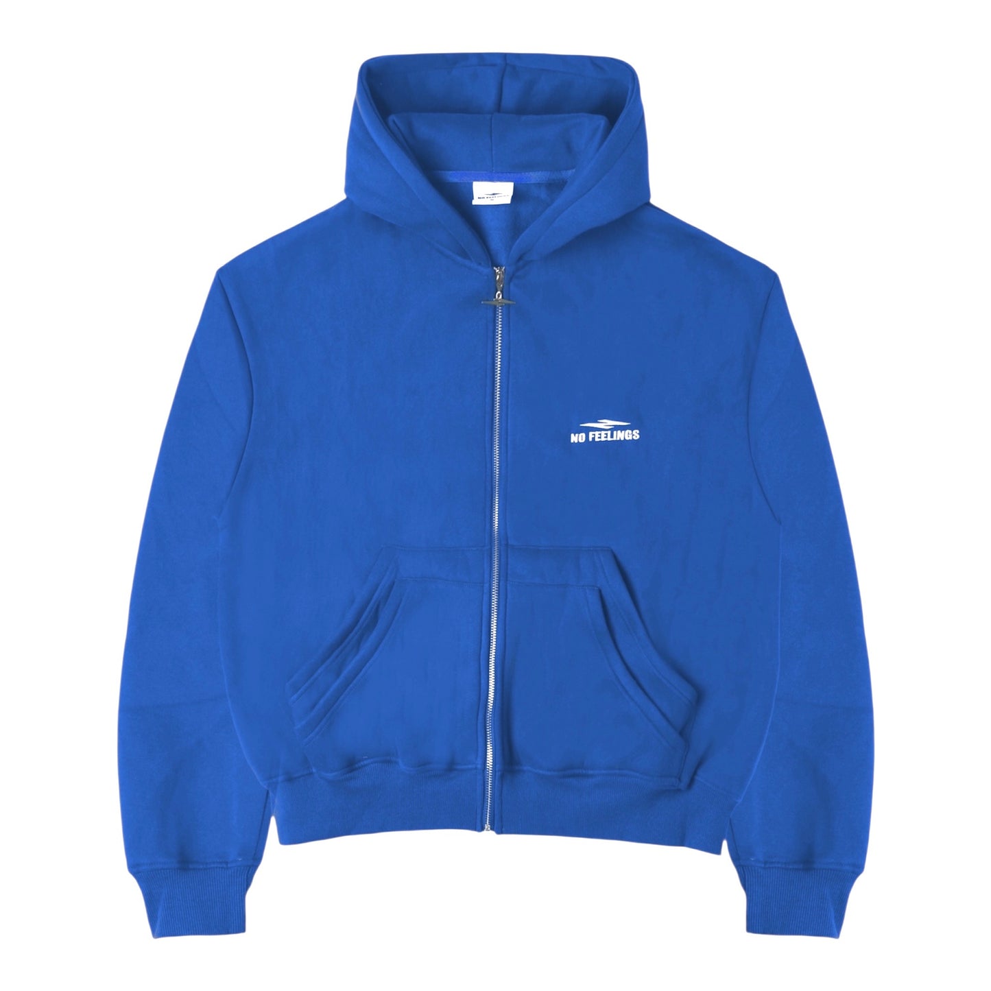 No Feelings Cobalt Blue 4PF Zip Hoodie