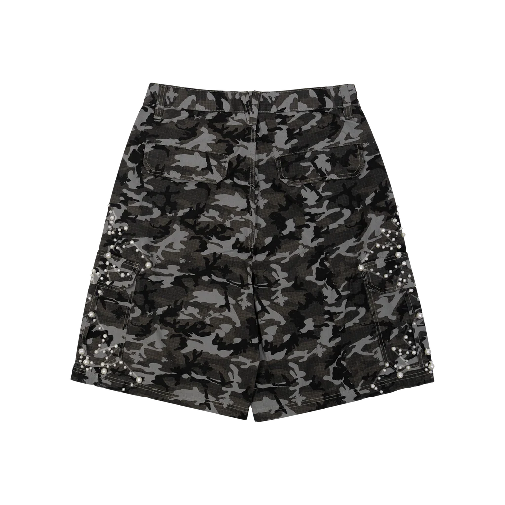 We Are Righteous Black Camo Pearl Cargo Shorts
