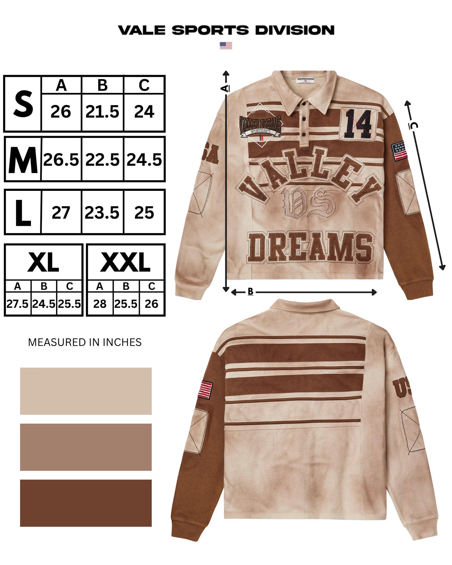 Vale Chocolate Classic Rugby Long Sleeve