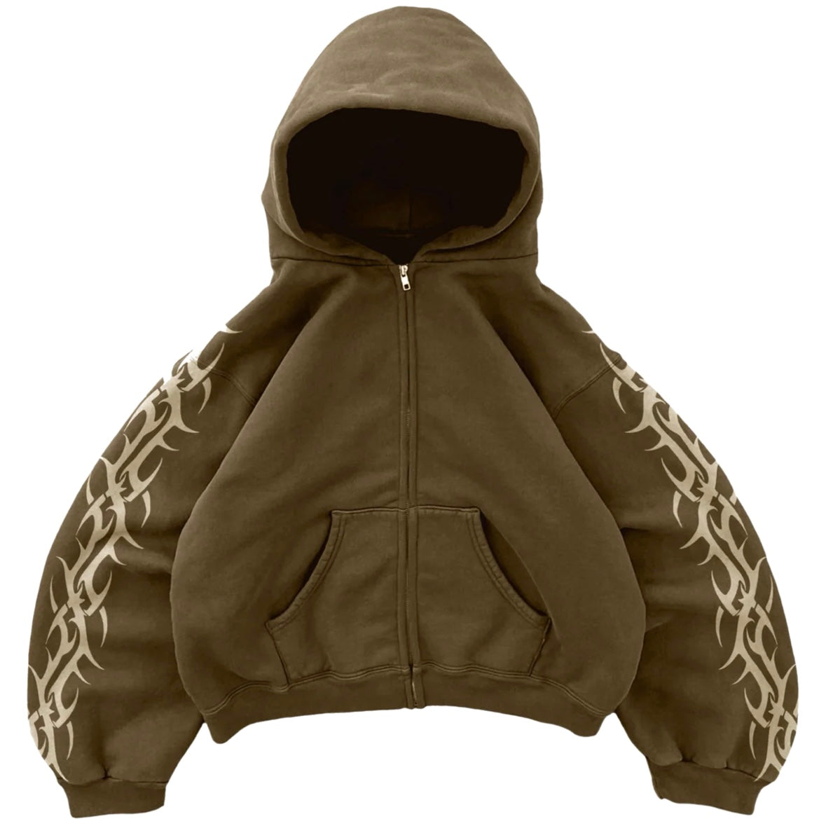 Bravest Studios Brown Tribal Zip Hoodie