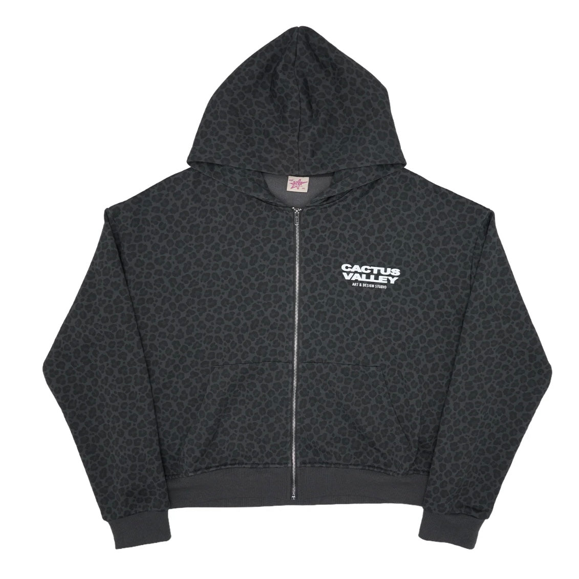 AZVA Black Leopard Art Zip Hoodie