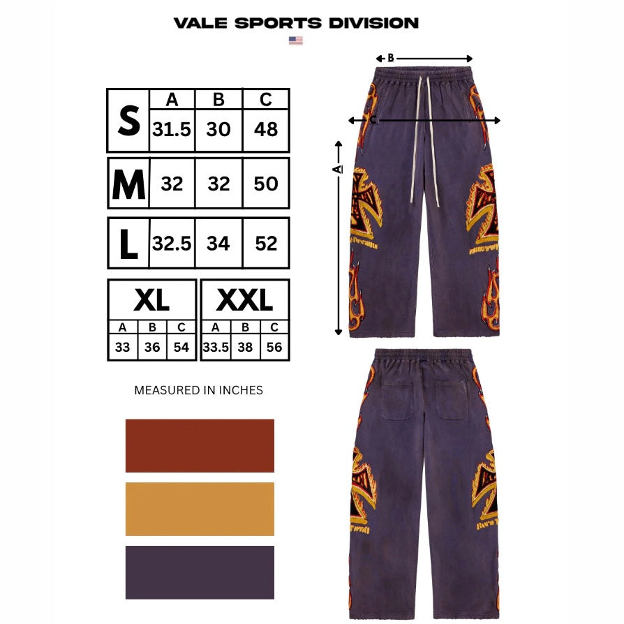 Vale Purple La Flare Sweatpants