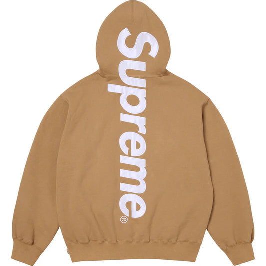 Supreme Light Tan Satin Applique Hoodie