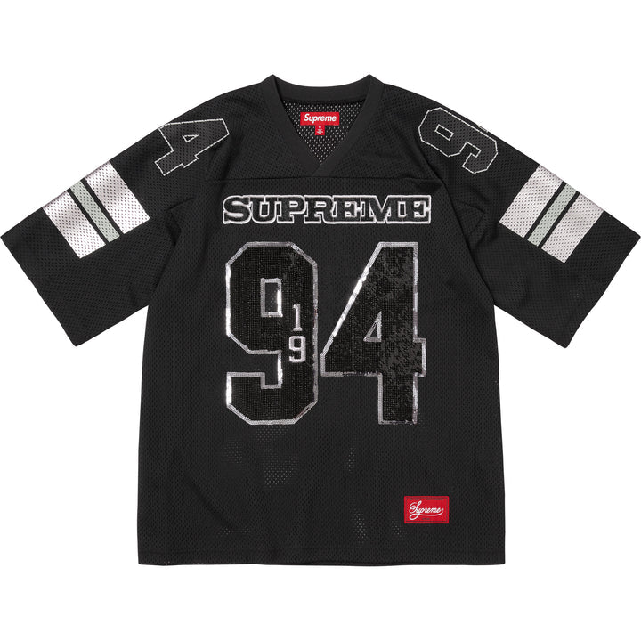 Supreme Black Sequin Football Jersey