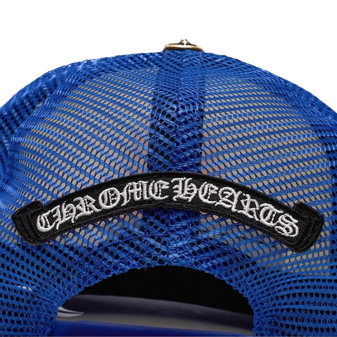 Chrome Hearts Blue White Red Eyechart Trucker Hat