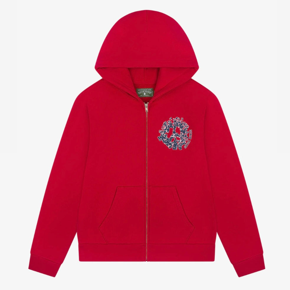 Denim Tears Red University Zip Hoodie