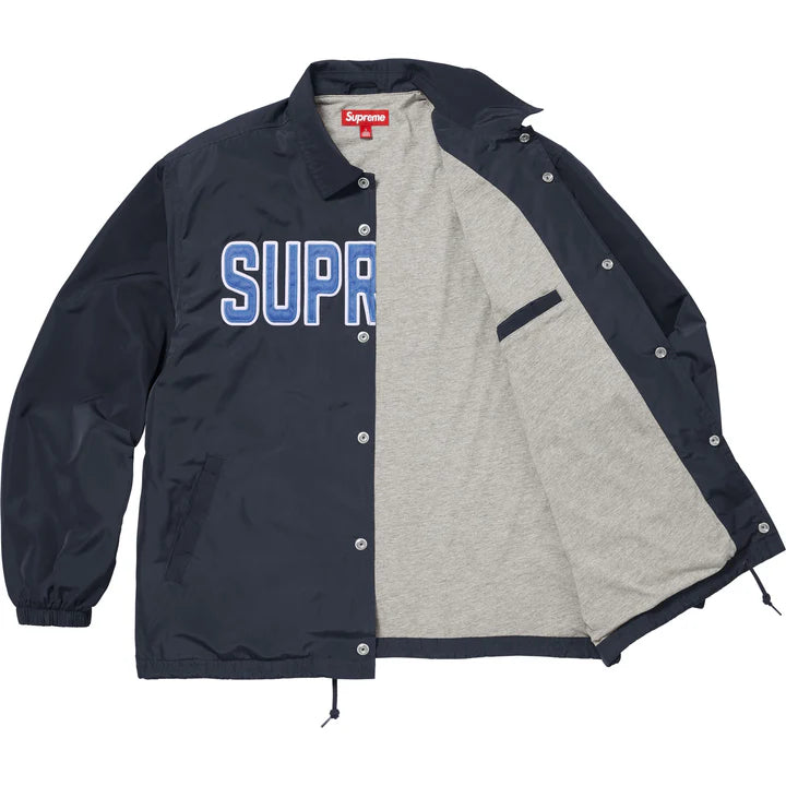 Supreme Navy Spellout Coaches Jacket