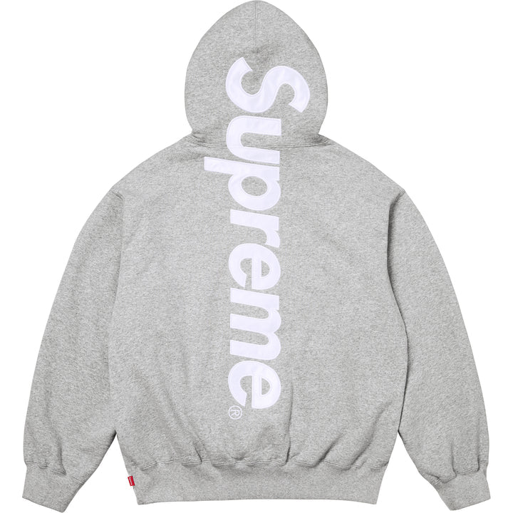 Supreme Heather Grey Satin Applique Hoodie