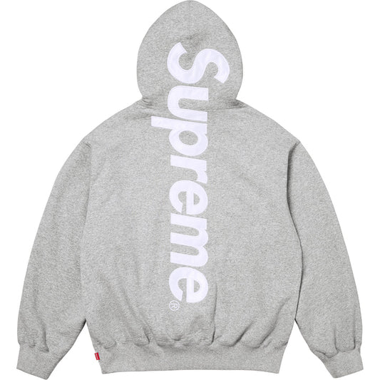 Supreme Heather Grey Satin Applique Hoodie