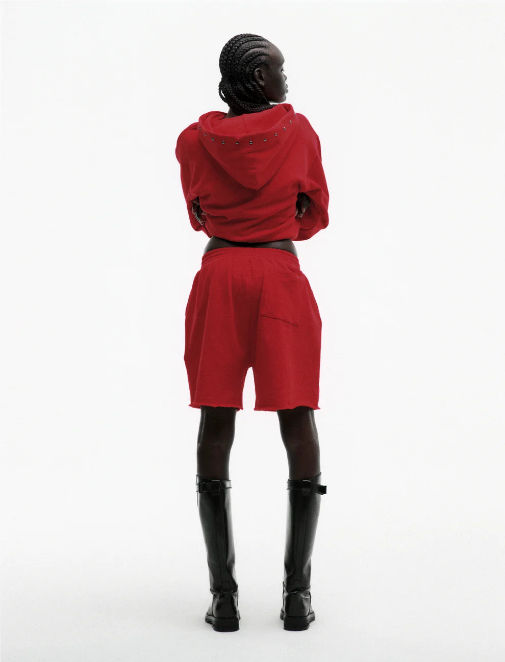 Sp5der Red OG Web Studded Zip Hoodie