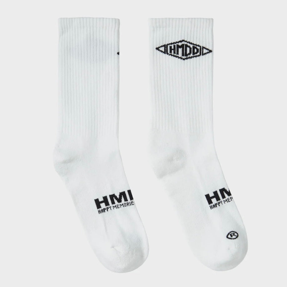 HMDD White Crew Socks