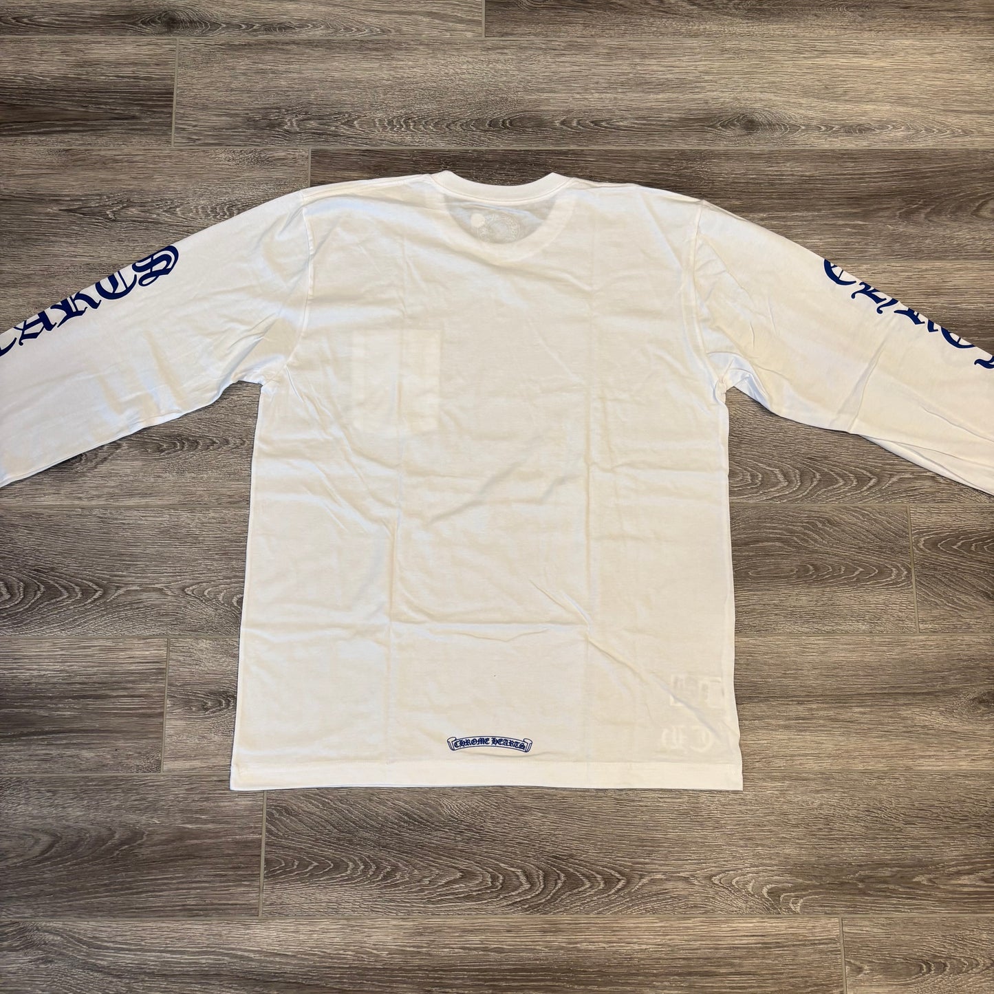Chrome Hearts White Blue Neck Collar Logo Long Sleeve