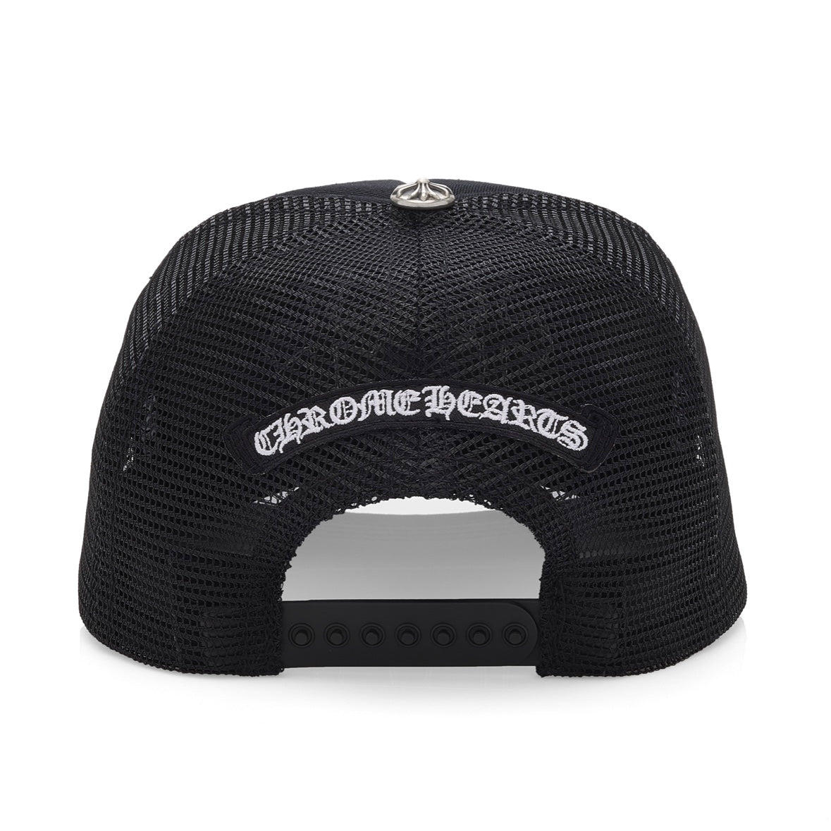 Chrome Hearts Black White Triple Cross Cemetery Calf Hair Trucker Hat