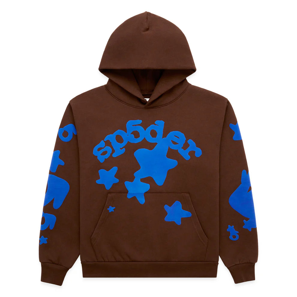 Sp5der Brown Blue Beluga V2 Hoodie
