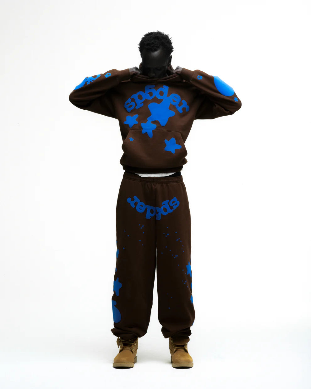 Sp5der Brown Blue Beluga V2 Hoodie
