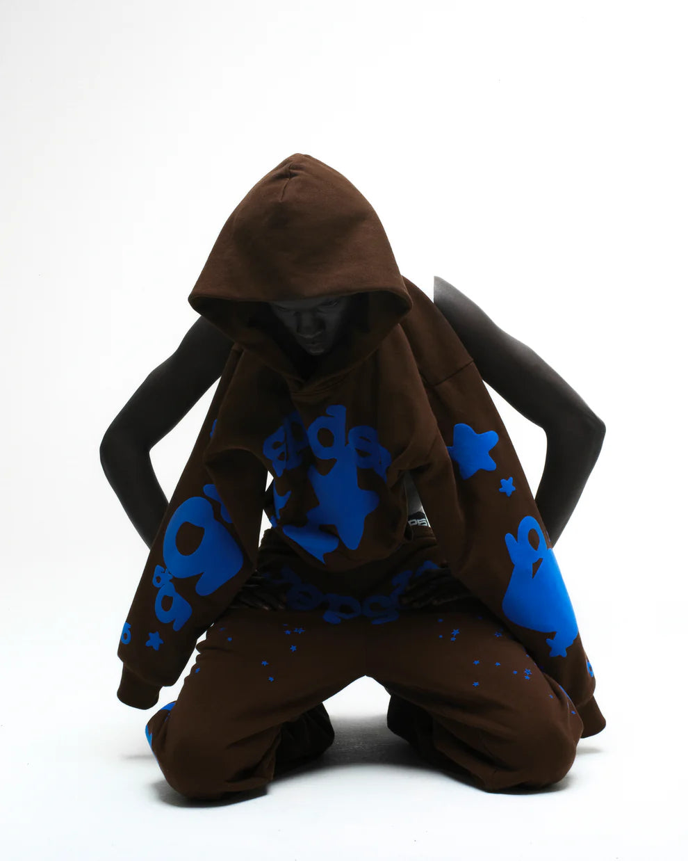 Sp5der Brown Blue Beluga V2 Hoodie