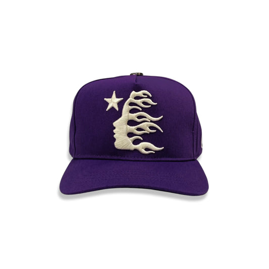 Hellstar Purple White Snapback Hat Front View