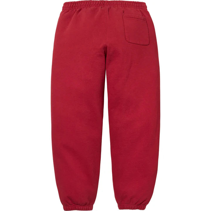 Supreme Dark Red Satin Applique Sweatpants