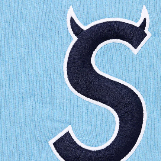 Supreme Light Blue Devil S Logo Zip Hoodie